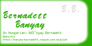 bernadett banyay business card